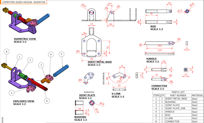 Design, model and render 3d designs using autodesk inventor by ...
