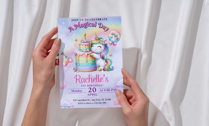 create editable birthday template card, party invitation