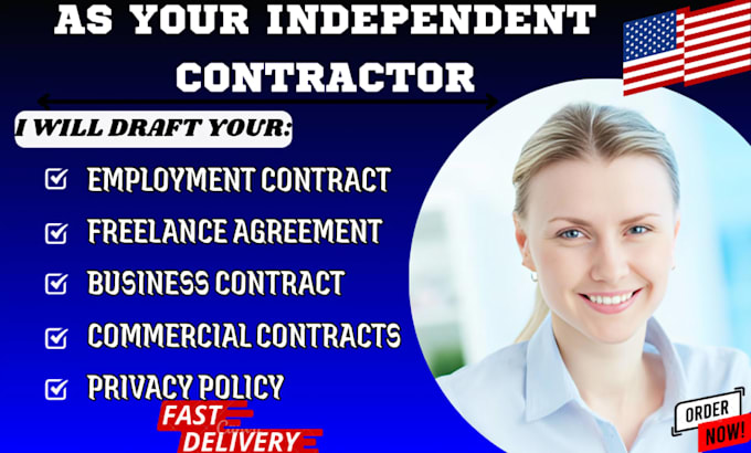 draft custom independent contract, freelancer contract, employment contract