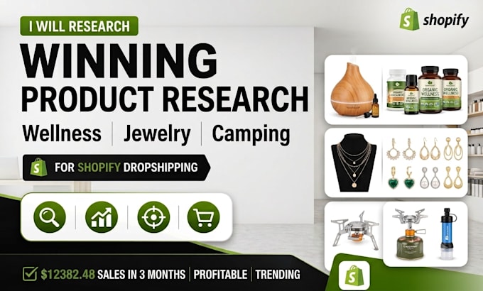find winning wellness, jewelry or camping dropshipping products for shopify