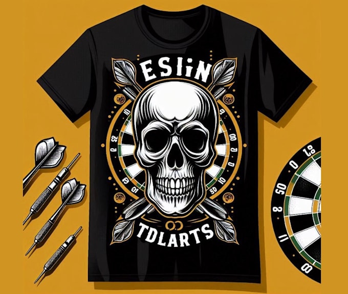 design custom skull t shirt darts logo