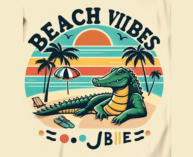create high quality beach crocodile logo