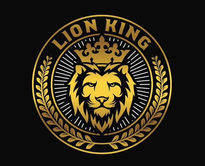 design professional king lion, lioness logo