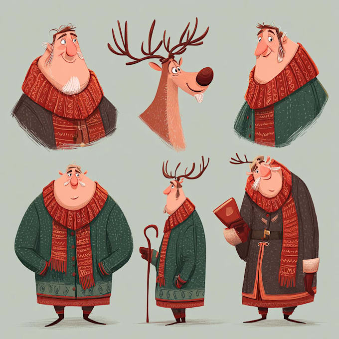 make an christmas character, mascot, cartoon character