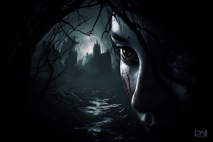 draw dark fantasy art and horror illustration