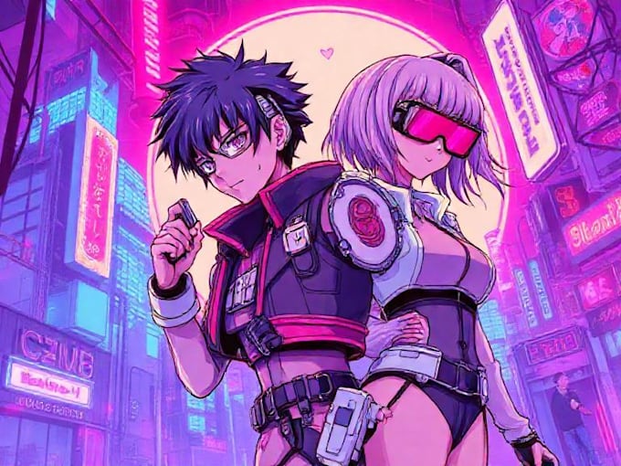 draw your cyberpunk or final fantasy game character art
