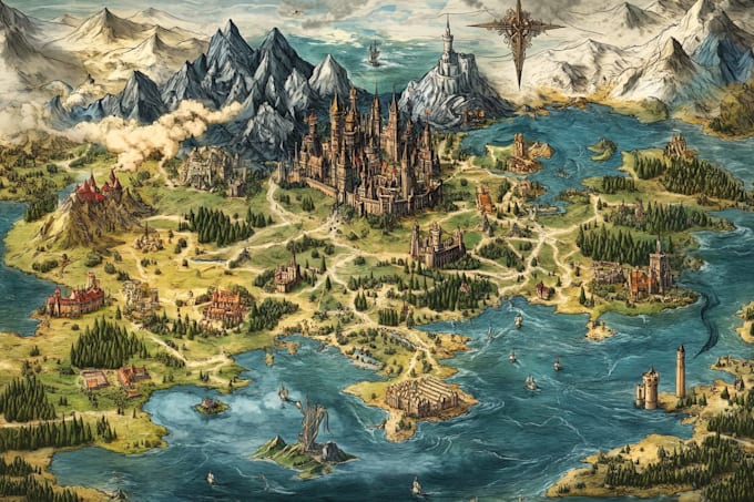 do fantasy map illustration for map