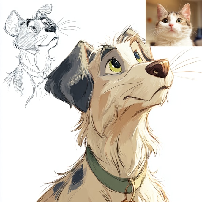 create a unique disney pet portrait