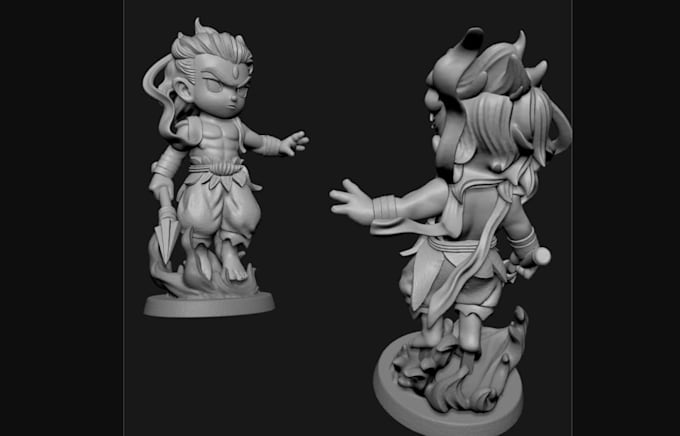 make 3danime action toy style fantasy character prototype vinyl design, for stl