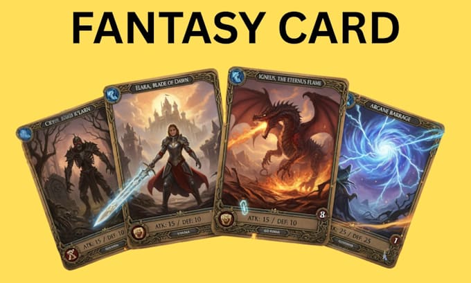 Design fantasy rpg card game card game board art illustration for your ...