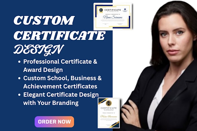 design a professional certificate, diploma or award design