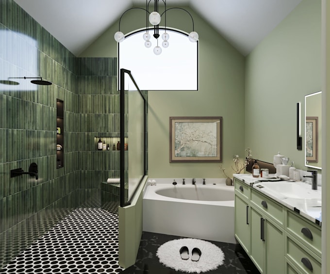 design bathroom 3d modeling and rendering