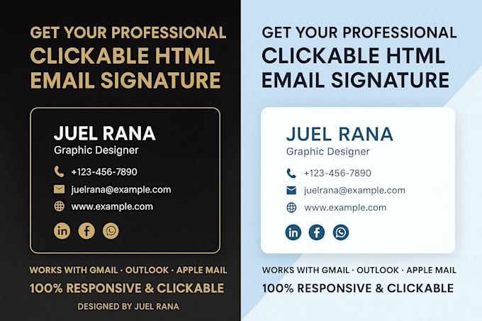 clickable HTML email signature for gmail outlook  apple mail