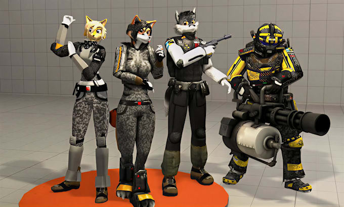 Custom 3d rig gmod player model gmod character model sfm vrchat avatar ...
