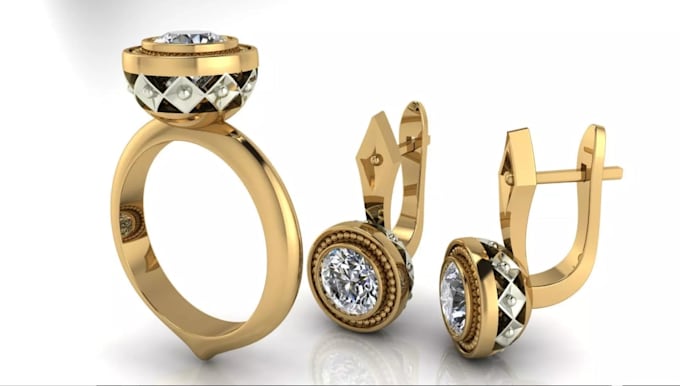 make 3d matrixgold jewelery cad design, 3d ring  nd prototype, 3d bespoke design