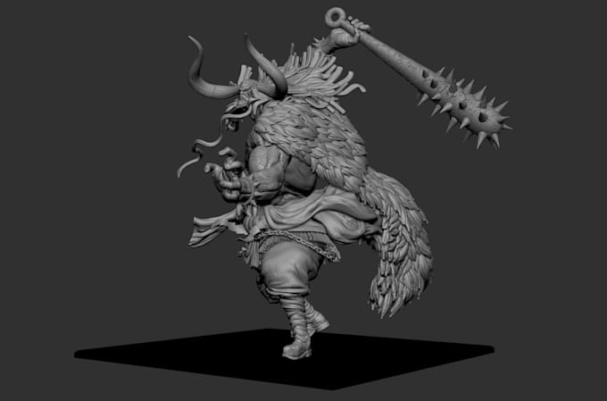 sculpt 3d creature,fantasy characters,realistic 3d statue,printable 3d model,stl