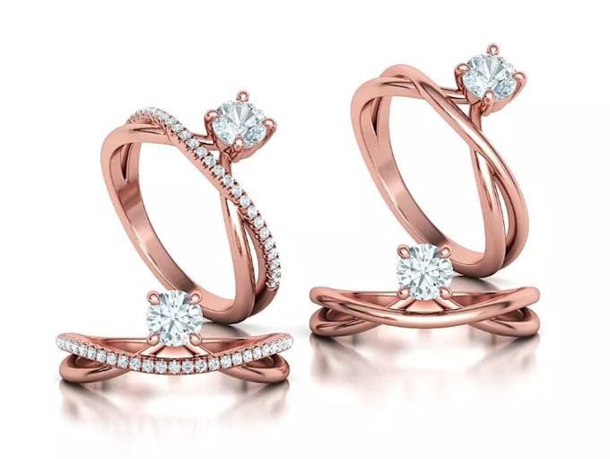 do 3d ring design, 3d jewelry design, 3d cad design, photorealistic rendering