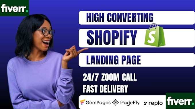 develop shopify landing page with replo, gempages, and pagefly