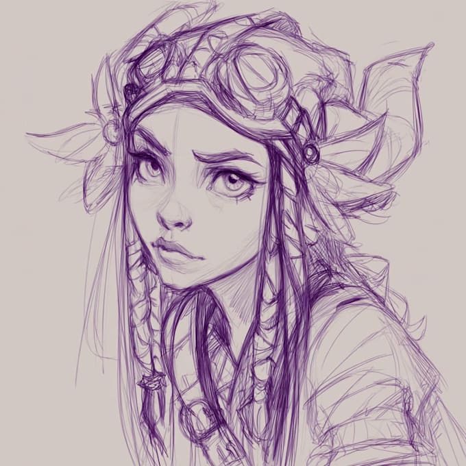 create a fantasy character sketch