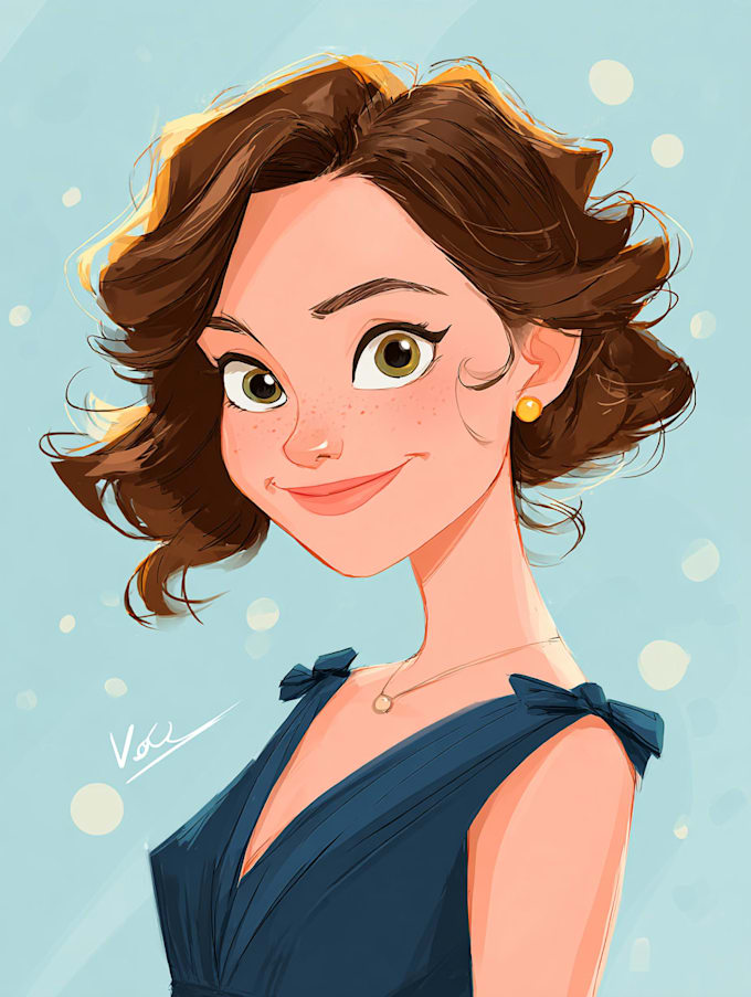 design cute disney cartoon portrait
