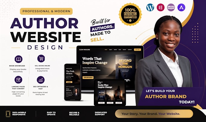 design author website, book author website, ebook website, author landing page