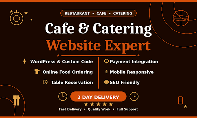 design and develop restaurant, cafe, or catering website with online reservation