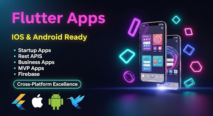 build android and ios apps using flutter with modern UI UX