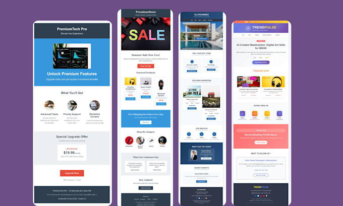 design responsive custom HTML email template