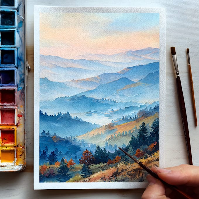 make watercolor landscape design