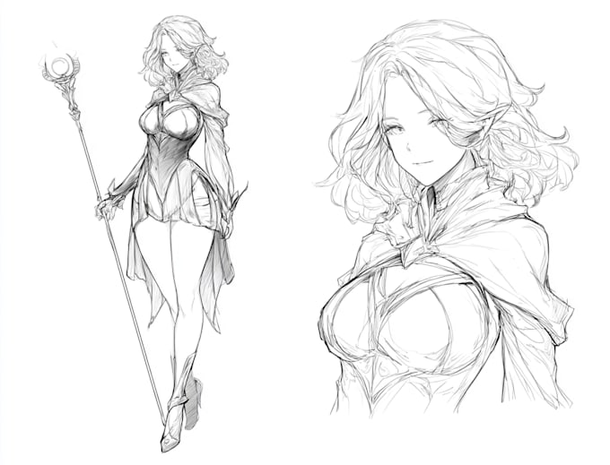 fantasy character sketch for you