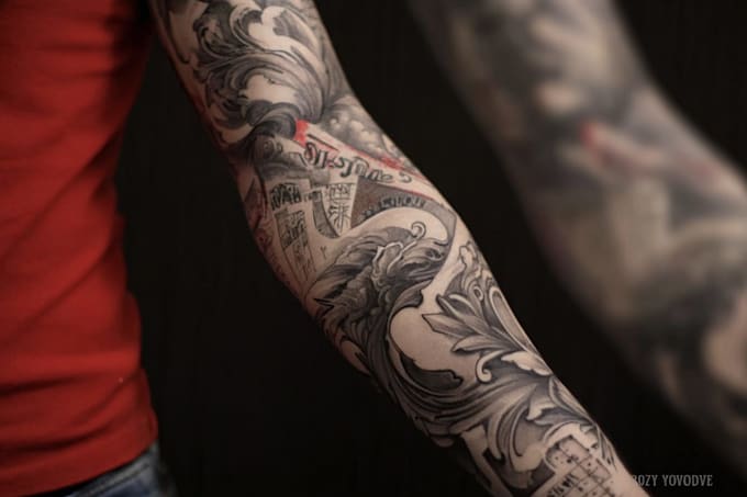 create a tattoo design of tattoo sleeve