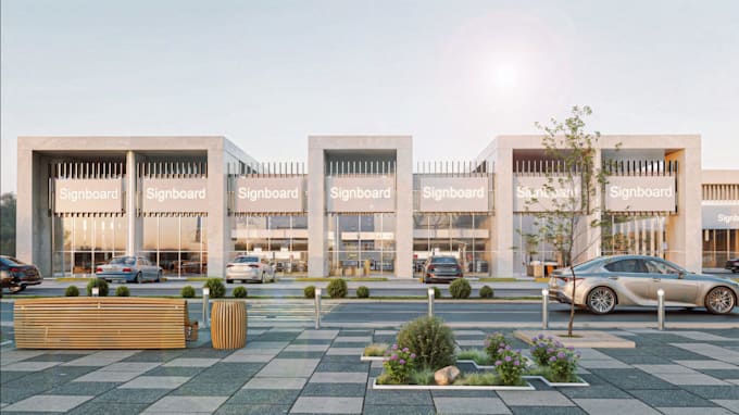 remodel real estate development,showroom complex,commercial center cgi rendering