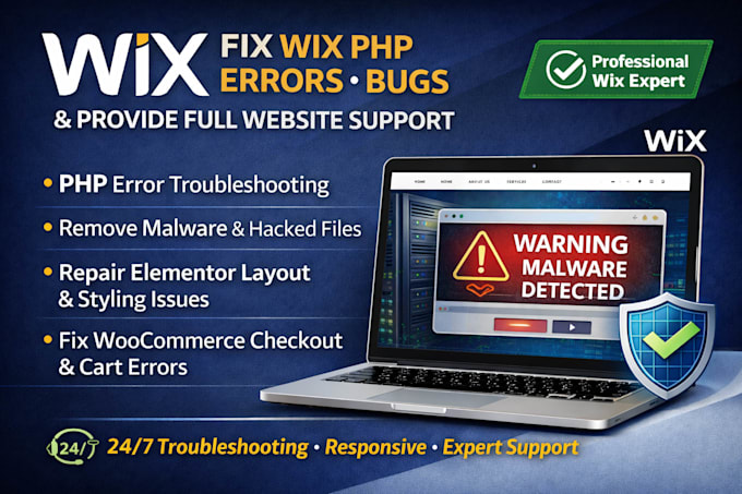 fix wix errors bugs issues wix velo code malware wix support and assistance