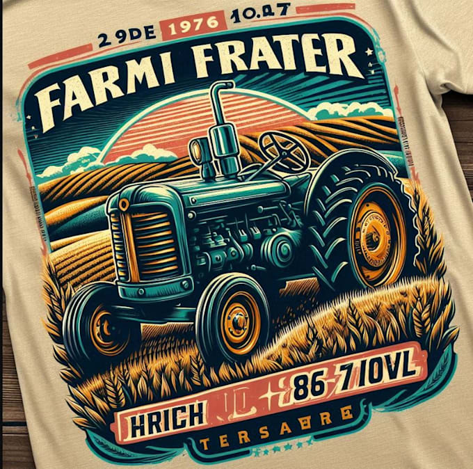 make retro t shirt farm tractor logo