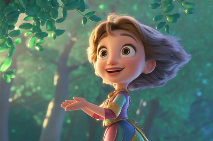 draw your portrait in charming disney animation style