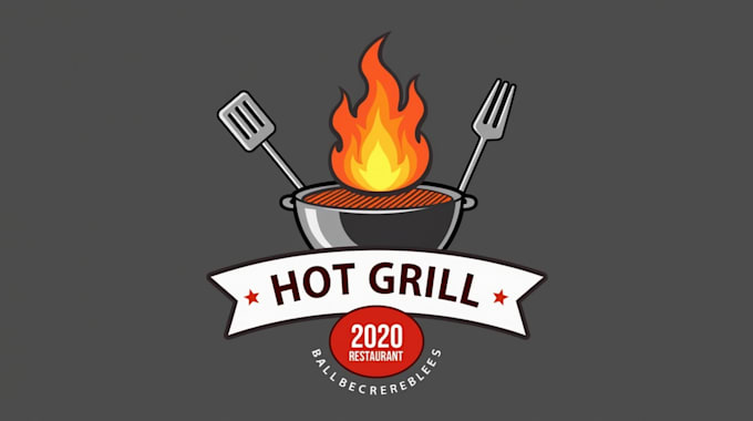 make eye catching hot grill  logo  in my style