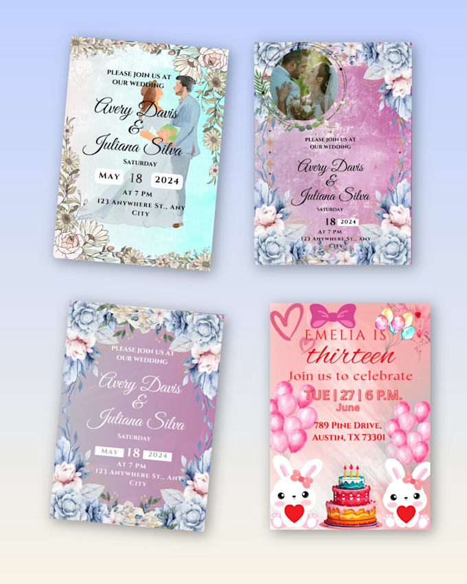 create eye catching , creative and luxury invitation cards