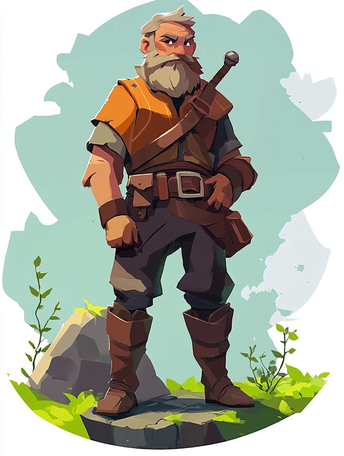 make 2d game character for game art