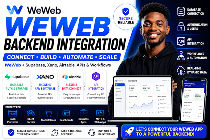 connect weweb to supabase, xano, API, airtable and build workflows