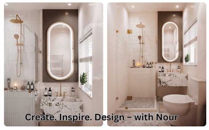 do modern bathroom interior design and realistic 3d rendering