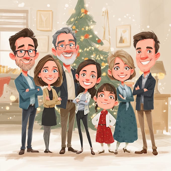 draw christmas cartoon caricature