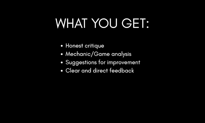 consult with you about your game or game mechanic