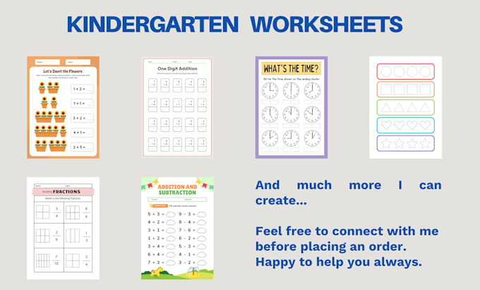 design professional kindergarten worksheets for any grade