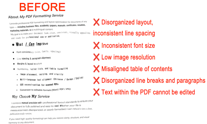 professionally format, fix, and rebuild your PDF layout
