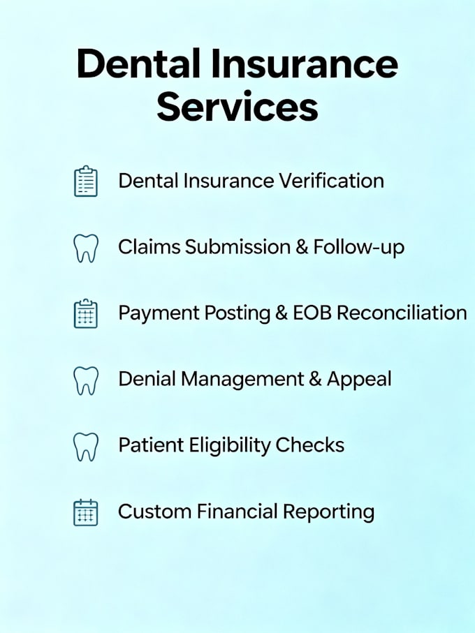 dental insurance verification and payment posting services