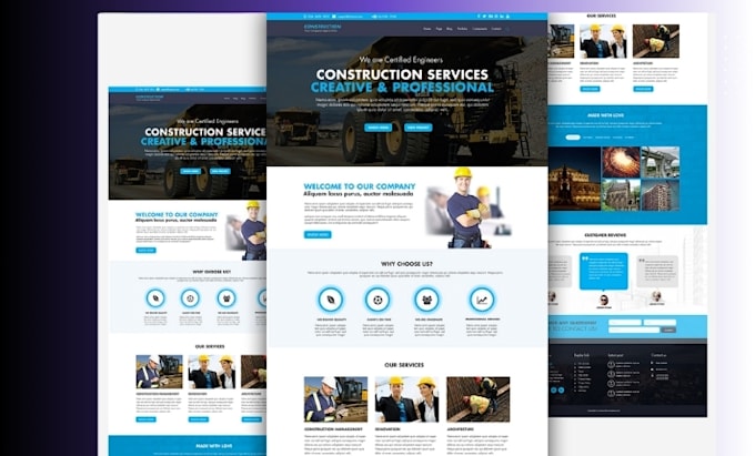 build website landing page, hvac, construction, remodeling, plumbing website