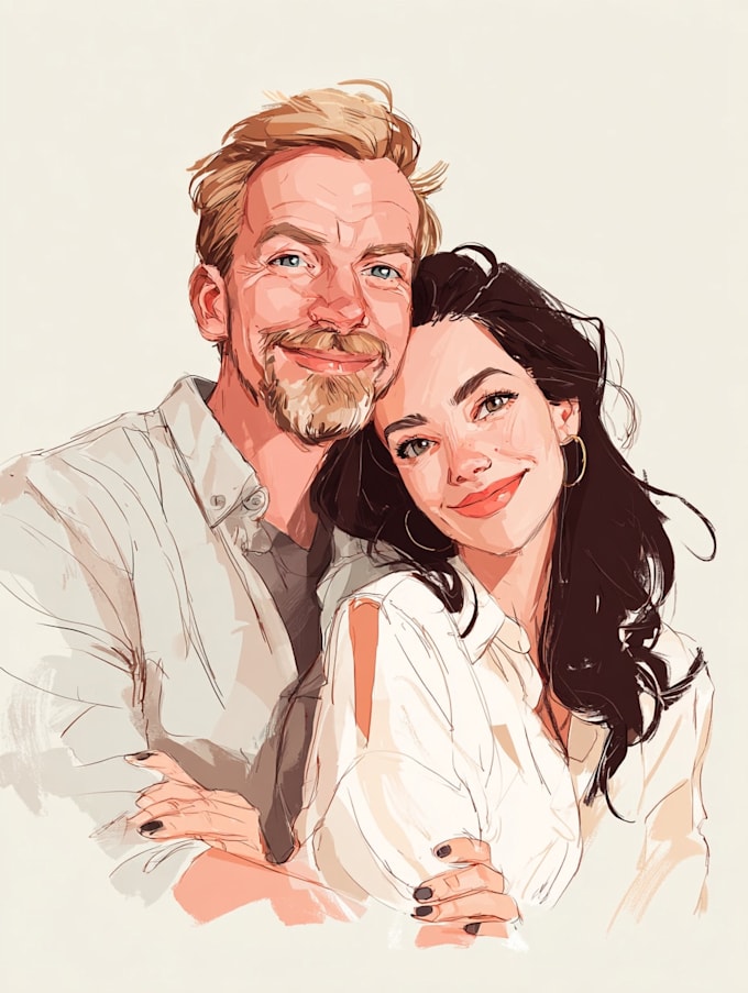 draw couple portrait illustration