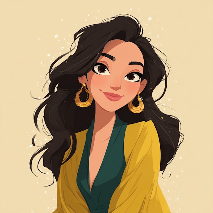 made a unique disney style portrait