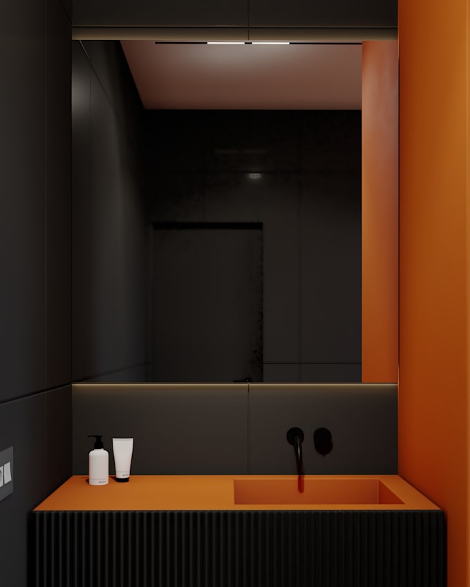 create minimalist bathroom photorealistic interior 3d renderings for your space