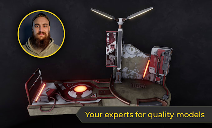create a 3d sci fi hard surface model, asset or game prop